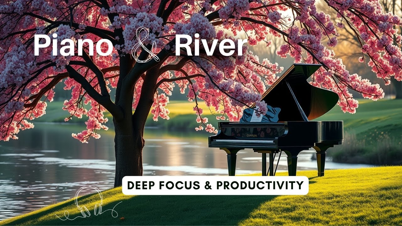 Piano & River Sounds for Deep Focus 🎵 Peaceful Music to Soothe Your Mind 🌸