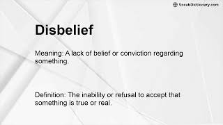 Disbelief Meaning
