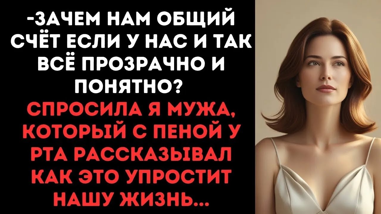 Зачем нам общий счёт если у нас и так всё прозрачно и понятно？ спросила я мужа, который с пеной