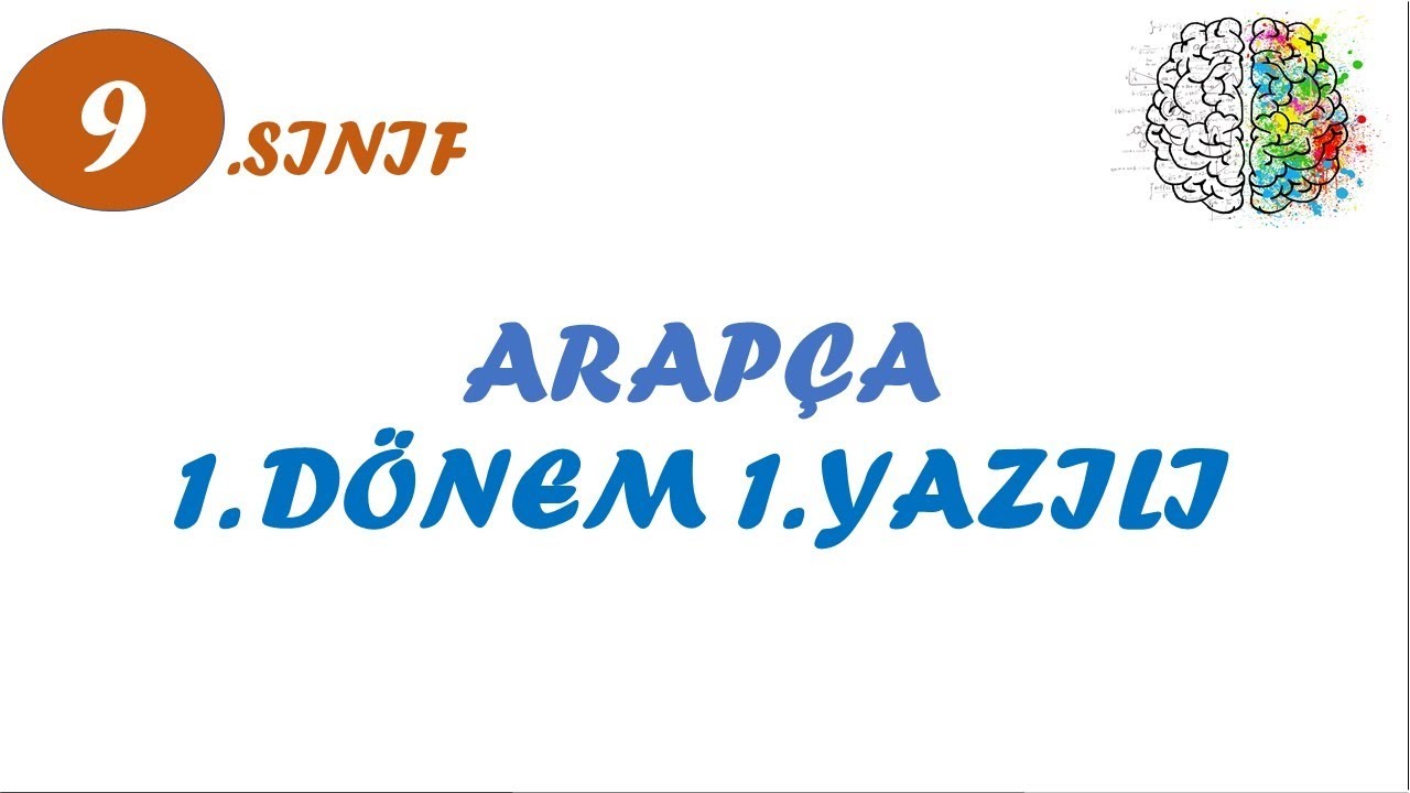 9.Sınıf Arapça 1.Dönem 1.Yazılı