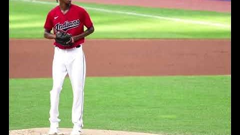 Triston McKenzie Pitching Mechanics (Third Base View)