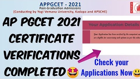 AP PGCET 2021 Certificates verification Completed- Check Your Applications Now🤩//Website updated 😀