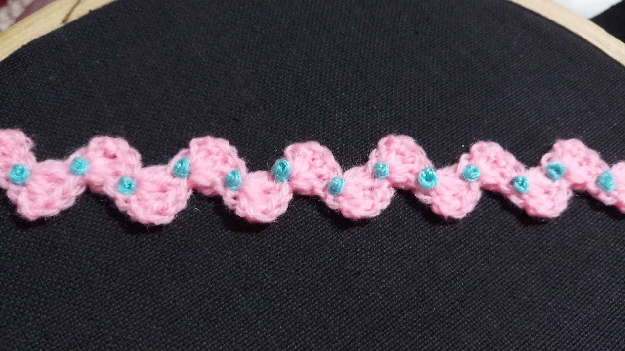 Easy crochet lace with french knots for beginners YouTube