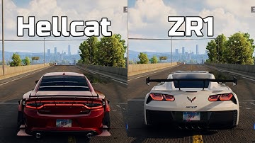 NFS Unbound: Dodge Charger SRT Hellcat vs Chevrolet Corvette ZR1 - WHICH IS FASTEST (Drag Race)