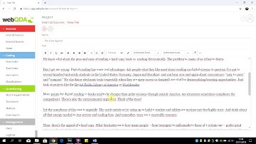 Tutorial 3.2 webQDA -  Create document in internal sources