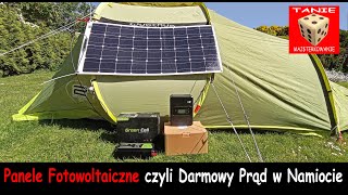 Darmowy Prąd na Campingu - Fotowoltaika Green Cell - Panele Solarne + Namiot Quechua ( Decathlon )