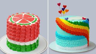 Satisfying Miniature Rainbow Cake Decorating