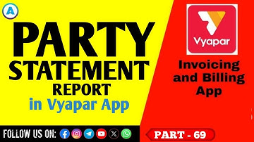 Vyapar : Party Statement Report in Vyapar App || Part 69