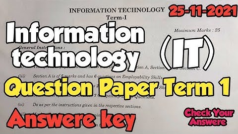 Information Technology Class 10 Question Paper With Answer Key | Cbse Board Exam 2022 Term 1 | Set 4