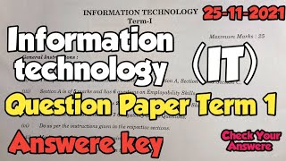 Information Technology Class 10 Question Paper With Answer Key | Cbse Board Exam 2022 Term 1 | Set 4