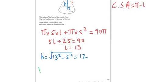 January 2017 IGCSE 4HR Q19 Surface Area & Volume