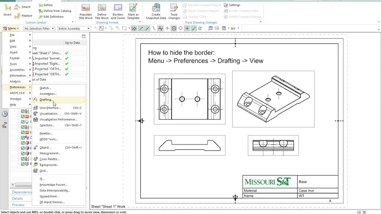 Nx 10 Hide The Border Of View Youtube