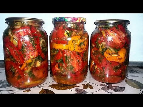 Помидоры половинками  "Пальчики оближешь".