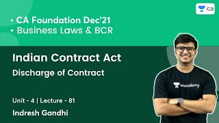 L81: Indian Contract Act | Unit 4 | Discharge of Contract | Indresh Gandhi