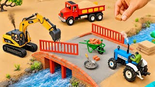 DIY Mini Truck Builds Brick & Metal Railing Bridge | Fun Construction Science Project #4