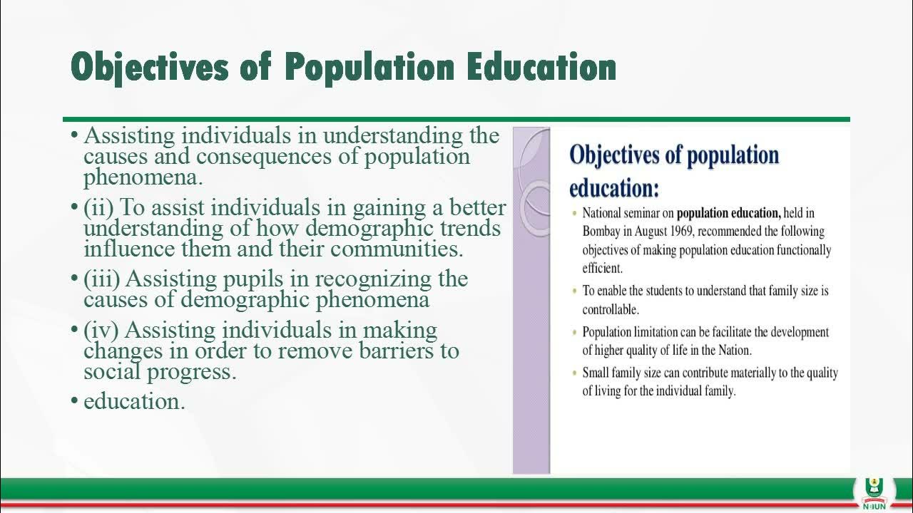 research plan of population education