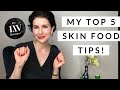 My 5 top dermatology skin food tips for glowing skin! 🔝💯