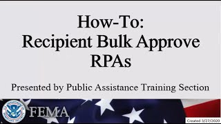 Grants Portal - Recipient Bulk RPA Approval