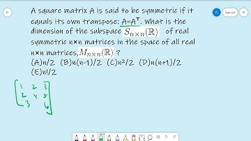 Cracking the GRE Math Subject Test - Linear Algebra #12 (Easy+)