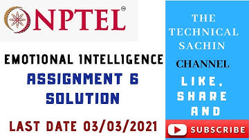 NPTEL Emotional Intelligence|| Assignment-6|| Solution|| Week-6|| Online Course 2021||