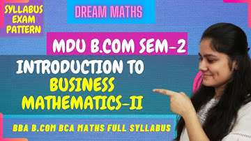Business Mathematics Bcom syllabus|BCOM Maths|mdu||BCOM sem 2|Dream Maths