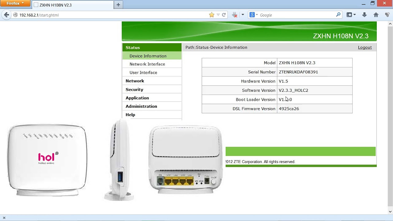 確認画面 How to Setup WiFi and Password on ZTE ZXHN H108N V2.5 Modem