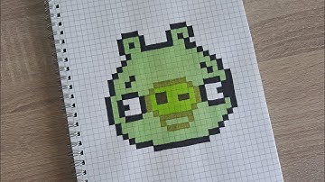 How to draw a pixel art Minion Pig from Angry Birds