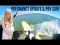 POV LONGBOARD SURFING MINUTE LONG RIDES + UPDATE on Pregnancy