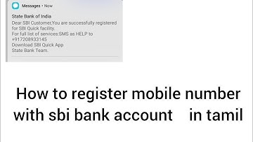 how to register mobile number with sbi bank account through sms in tamil