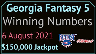 Georgia Fantasy 5 Winning Numbers Friday 6 August 2021. Today GA Fantasy 5 Drawing Results 8/06/2021