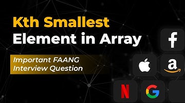 Kth Smallest Element in Array | DSA Interview Question - Smallest Element in BST | Code with Scaler