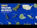 Country population comparison visualizing density across 125 nations