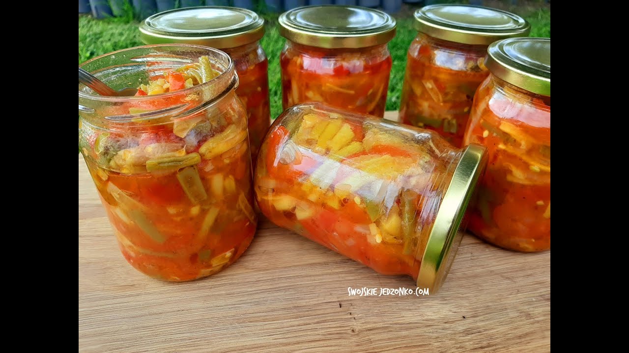 Sałatka z fasolki i papryki do słoików na zimę #przetwory #fasolka #dosłoików