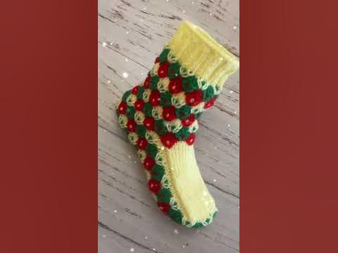 Новогодние тапочки-следки #shorts #вязание #christmas #diy #knitting # ...