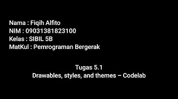 5.1 Drawables, styles, and themes-Codelab | Fiqih Alfito _ 09031381823100 _ SIBIL 5B _ Pertemuan #5