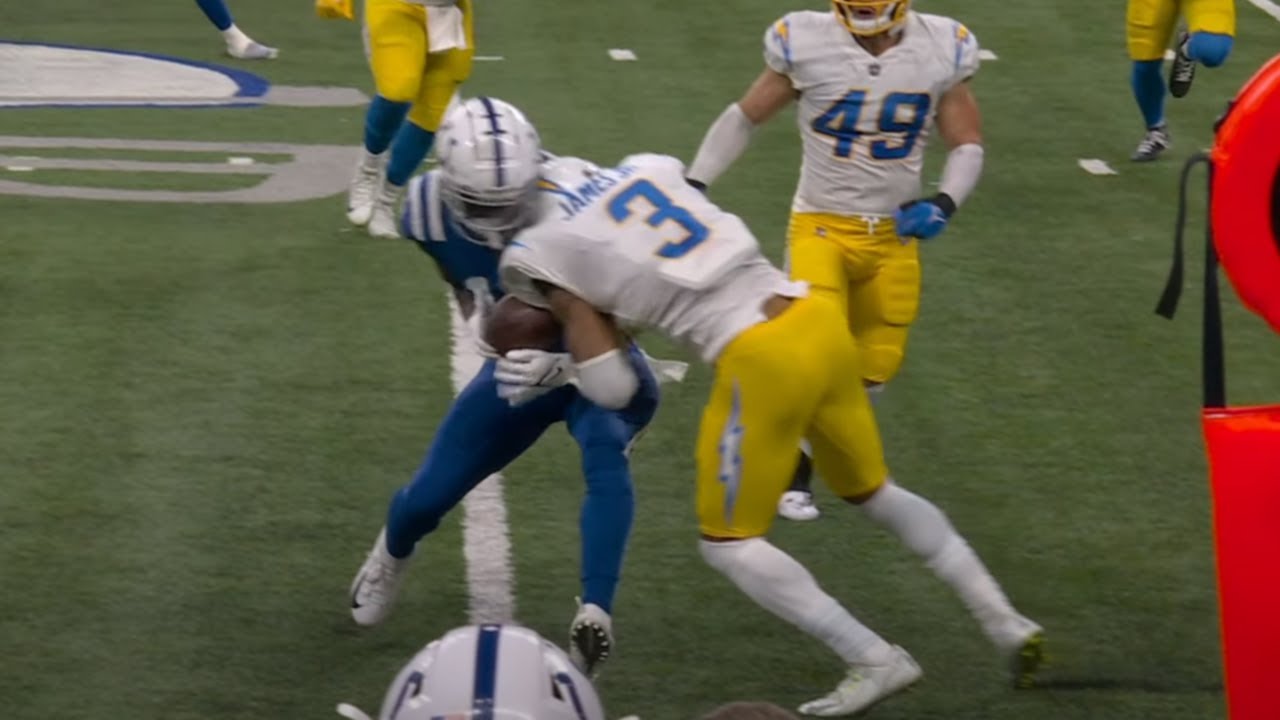 Chargers S Derwin James ejected after hit on Colts' Ashton Dulin