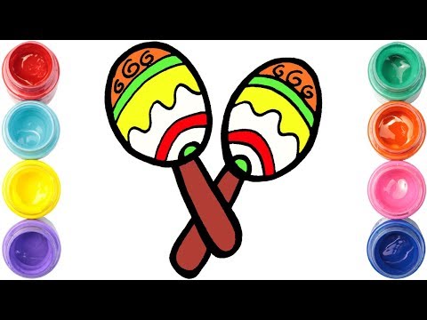 Como Dibujar y Colorear unas MARACAS | Dibujos para pintar | Dibujos faciles | La Ranita Colorines