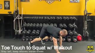 Toe Touch to Squat w/ Walkout