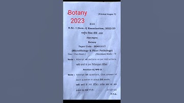 B.sc 1st Semester/Botany ka pepar 2023