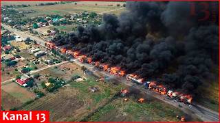 Fireball on road to Crimea: Ukrainian drones obliterate Russian fuel tankers