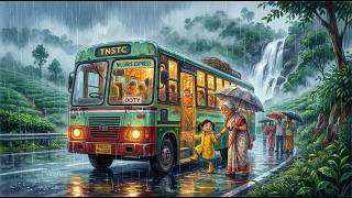 Chennai to Ooty Rain Journey 🌧️ TN Bus | Ghibli Style Nostalgia & ASMR screenshot 5