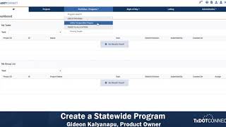 TxDOTCONNECT Demo UTP Create Statewide Program