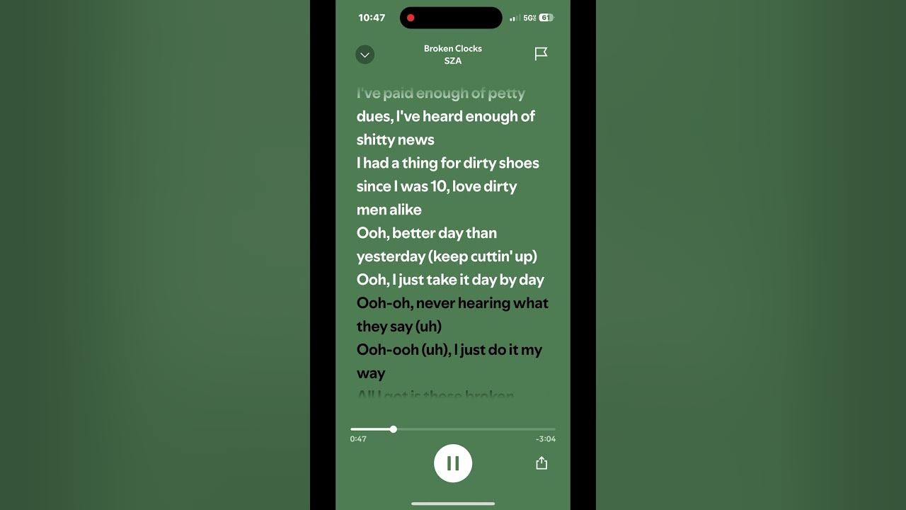 Broken clocks Sza