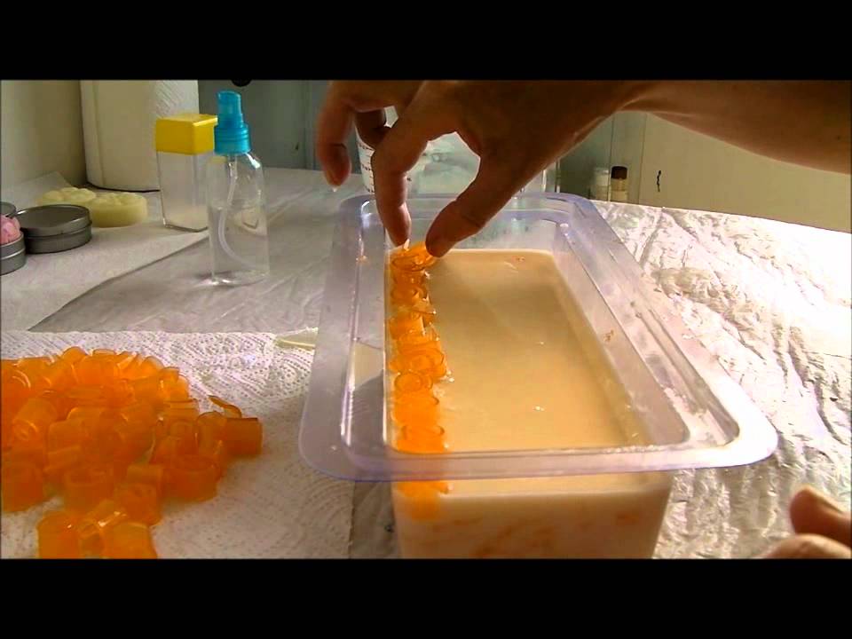 Making Pretty in Peach Plumeria M&P soap