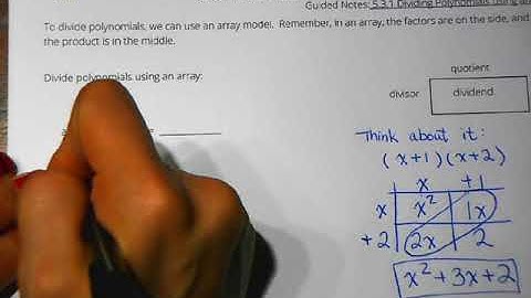 1819 Algebra II Lesson 5 3 1 dividing polynomials using array   no remainder