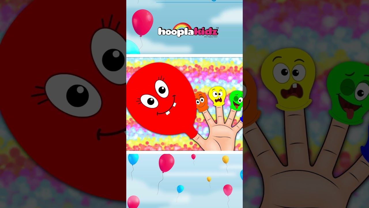 Famille De Doigt De Ballon  — La Chanson du Ballon rouge #shorts #nurseryrhymes #hooplakidz