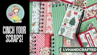 Cinch Your Scraps! Easy way to add a pen loop to your notebooks!