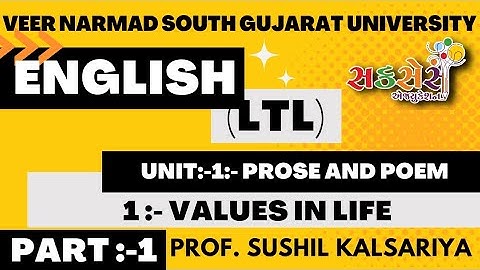 B.Sc,B.A.,B.Com | T.Y. Sem:-6 | English | LTL | Unit:- 1 | 1. Values in Life | Part :- 1