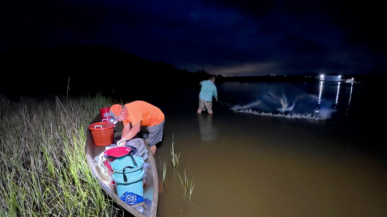Ловите КРЕВЕТОК сачком ночью с берега! Ловите чистую рыбу!
