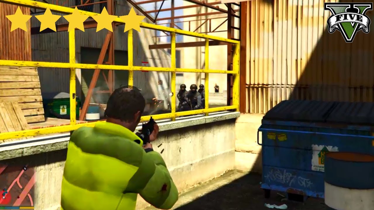 GTA 5 - CRAZY Five Star Escape + GLITCH Killing Police - GTA 5 - YouTube